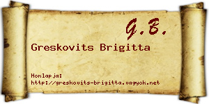Greskovits Brigitta névjegykártya